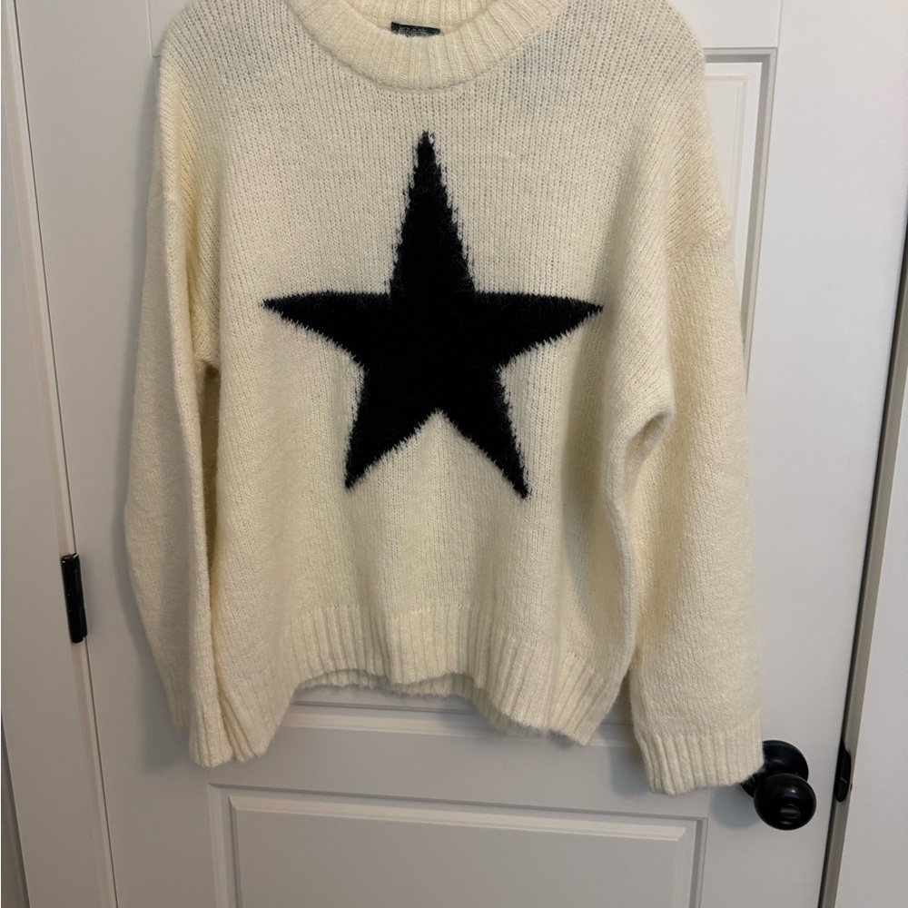 Wild Fable Cream Sweater with Black Star